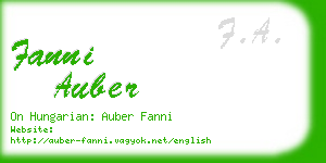 fanni auber business card